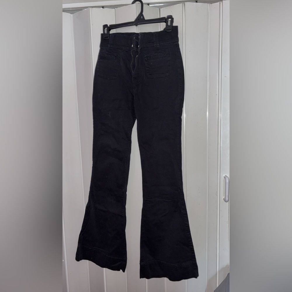 Express Black High-Rise Bootcut Jeans with Zip Fly
